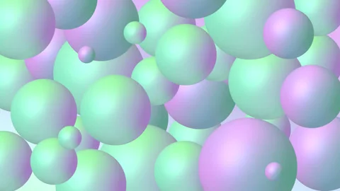 Animated abstract background with moving spheres. Dynamic wallpaper with balls Stock Footage 147733646