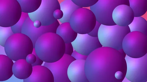 Animated abstract background with moving spheres. Dynamic wallpaper with ball Stock Footage 147734063
