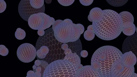 Animated abstract background with volumetric balls on a black background. Stock Footage 147451880