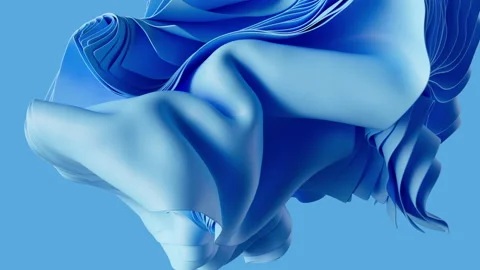 Animated abstract blue background with layers of silk folded drapery flowing, 動画素材 157821667