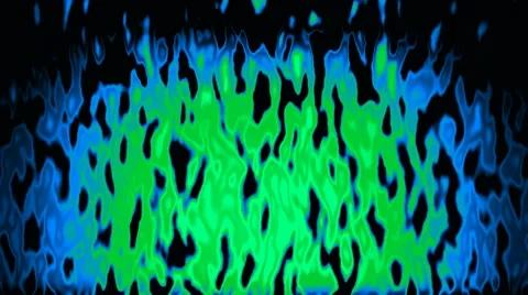 Animated abstract blue-green flames. Seamless, loop full HD video. Stock Footage 55650124