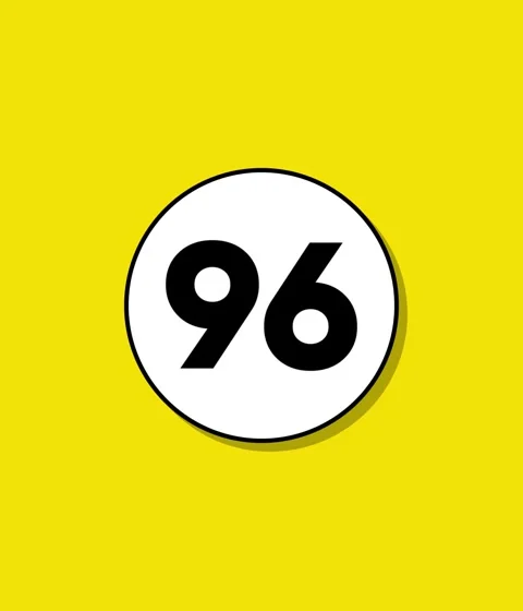 Animated abstract circle with number 96 appearing on yellow background moti.. Stock Footage 332396628