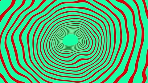 Animated abstract circle on Retro twist and moving background Stock Footage 222764873