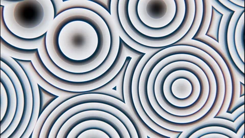 Animated abstract concentric rings with evolving shading and beveled relief Stock Footage 346012515