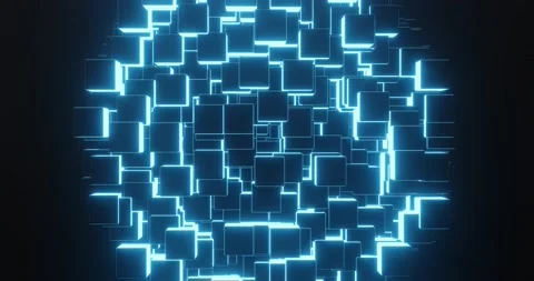 Animated abstract dark background of many dark cubes Stockbeeldmateriaal 239366728