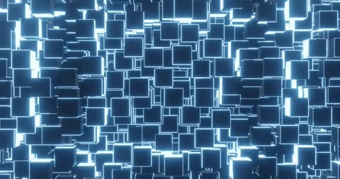 Animated abstract dark background of many dark cubes rising Stock Footage 240573680