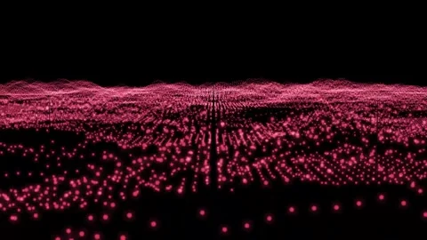 Animated abstract dark background with red dotted wavy lines pattern design.. Stock Footage 319886274