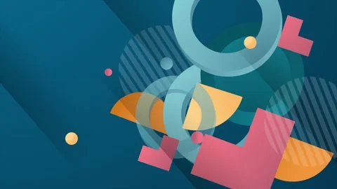 Animated abstract design with vibrant and colorful geometric forms Stock Footage 325696114