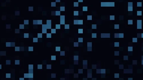 Animated Abstract Digital Pixel Grid Pattern with Glowing Blue Elements Stock Footage 339042714