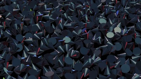 Animated Abstract Disordered Cones Stock Footage 71943113