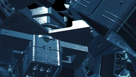 Animated Abstract Disordered Machines Stock Footage 72039448