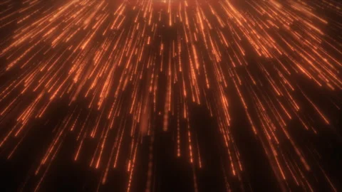 Animated abstract fall of fiery glowing meteorites. Fantastic space backgroun Stock Footage 259483050