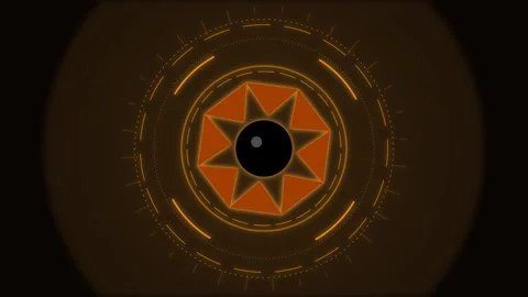 Animated abstract geometric futuristic tech HUD circle motion Stock Footage 345548709