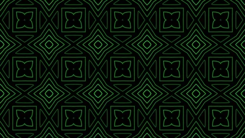 Animated abstract geometric pattern in green outline against a dark black b.. Stock Footage 320103495