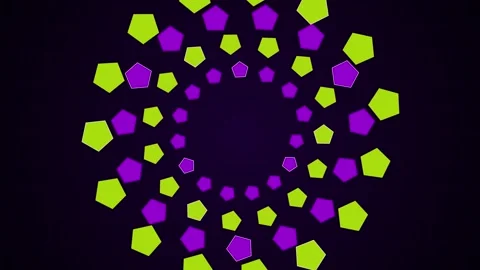 Animated Abstract Geometric Pattern with Rotating Neon Pentagons Stock Footage 339925200