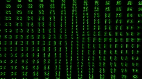 Animated Abstract Glowing Green Particles on a Black Background Video stock 129289117