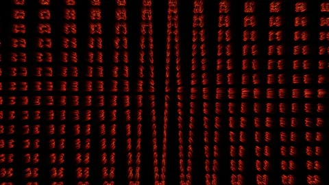 Animated Abstract Glowing Red Particles on a Black Background Stock Footage 129289226