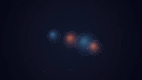 Animated abstract glowing spheres moving and colliding in dark space Stock Footage 339925186