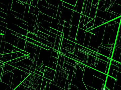 Animated Abstract Green Grid Stock Footage 71001899