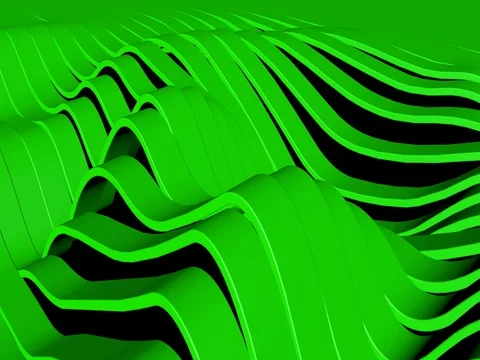 Animated Abstract Green Wavy Bands Stock Footage 76830271