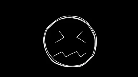 Animated Abstract Grunge Scribble Emoji pack Video stock 303794667