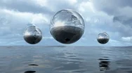Animated Abstract Liquid Transparent Sphere Above Water Loop Able 4K Stock Footage