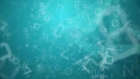 Animated abstract mathematical green background with flying symbols, numbers Video stock 277198140
