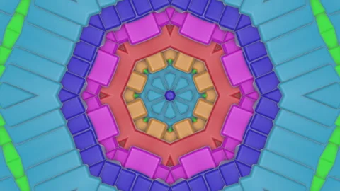 Animated abstract multicolored patterns. rainbow kaleidoscope background. 3d ren Stock Footage 101482302