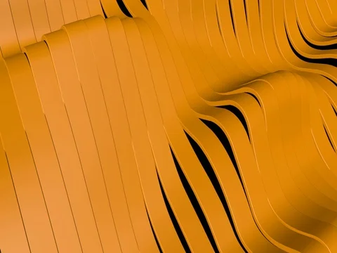 Animated Abstract Orange Wavy Bands Stock Footage 76832857