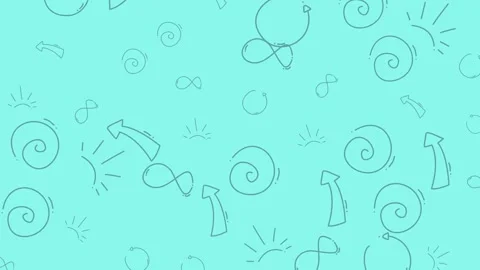 Animated Abstract Pattern Featuring Teal Arrows Spirals and Infinity Symbol.. Stock Footage 320175703