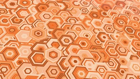 Animated abstract pattern with geometric elements in orange tones Stock Footage 233393729