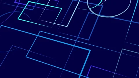Animated abstract pattern with geometric elements in blue tones Stock Footage 233393738