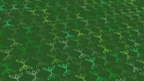 Animated abstract pattern with geometric elements in green tones Stock Footage 233393810