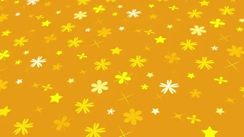 Animated abstract pattern with geometric elements of flowers. yellow orange Stock Footage 233554446