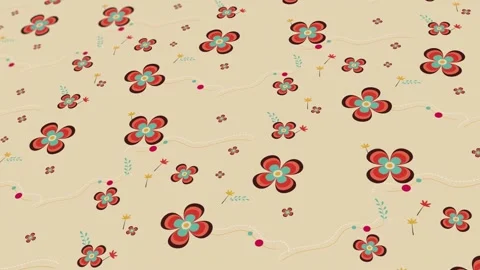 Animated abstract pattern with geometric elements flowers. vintage retro Stock Footage 233554533