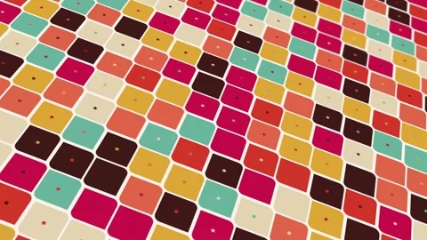 Animated abstract pattern with geometric elements in multicolored tones Stock Footage 233554676