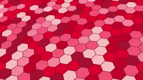 Animated abstract pattern with geometric elements in red tones Stock Footage 233554750
