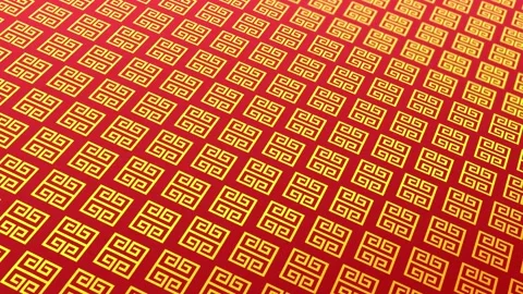 Animated abstract pattern with geometric elements in red gold tones Stock Footage 233554753