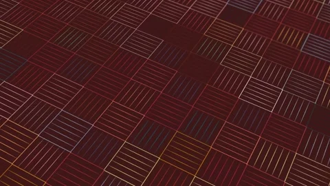 Animated abstract pattern with geometric elements in red tones Stock Footage 233554757