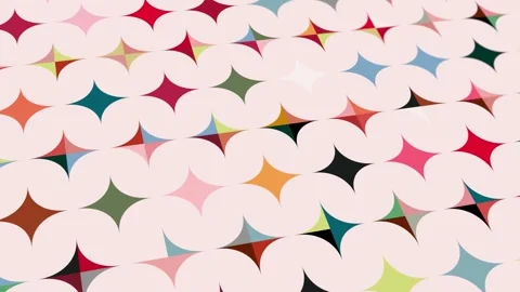 Animated abstract pattern with geometric elements in multicolored tones Stock Footage 233631798