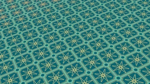 Animated abstract pattern with geometric elements in green tones Stock Footage 233631885