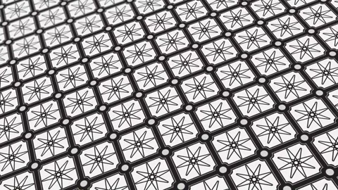 Animated abstract pattern with geometric elements in black-gray tones Stock Footage 233631893