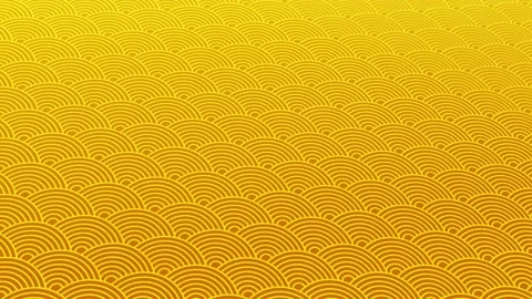 Animated abstract pattern with geometric elements in yellow-orange tones Stock Footage 233631920