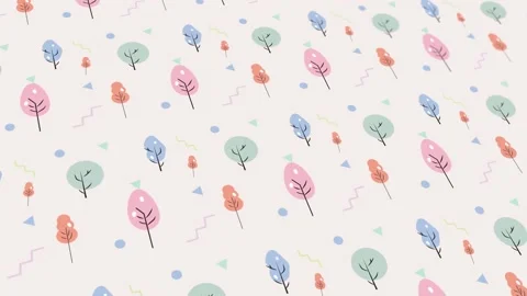 Animated abstract pattern with geometric elements in the shape of a tree. pastel Stock Footage 233783460