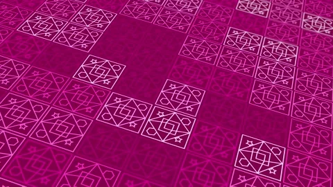 Animated abstract pattern with geometric elements in pink tones Stock Footage 233783511