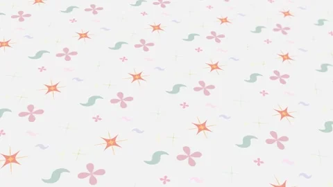Animated abstract pattern with geometric elements flowers. pastel Stock Footage 233783904