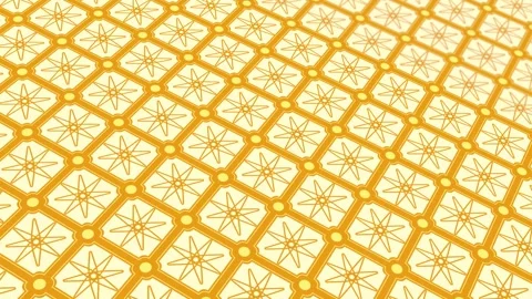 Animated abstract pattern with geometric elements in yellow-orange tones Stock Footage 233784138