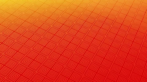 Animated abstract pattern with geometric elements in yellow-orange tones Stock Footage 233784143