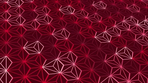 Animated abstract pattern with geometric elements in red tones 스톡 동영상 233784176