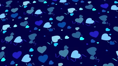 Animated abstract pattern with heart shaped geometric elements. blue Stock Footage 233631783
